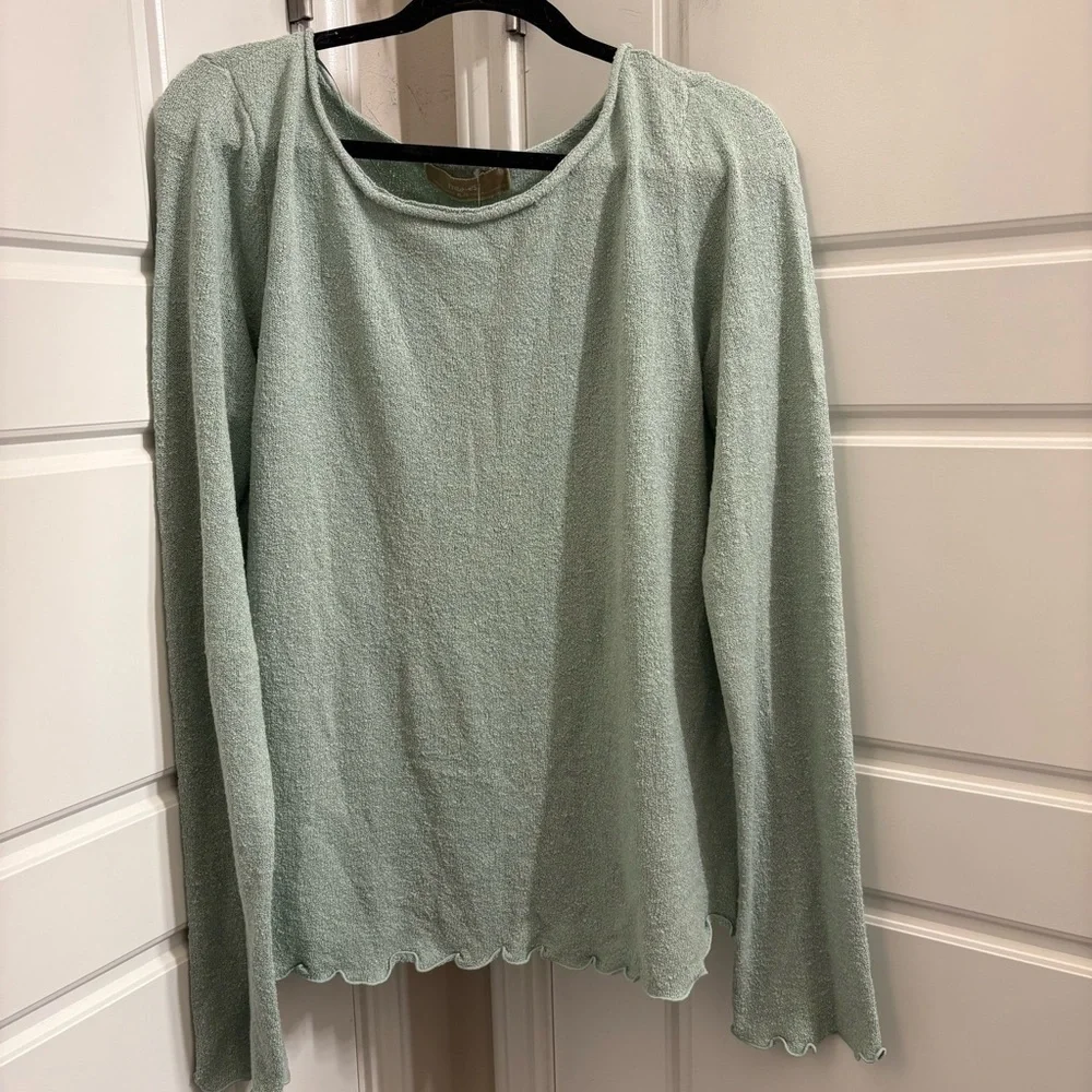 Free People NWT Free-est Cabo Long Sleeve SweaterTop in Summer Sage Size XL